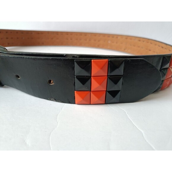 Studded Belt Men's Large 44 Inches Pleather Multicolor - Picture 3 of 8